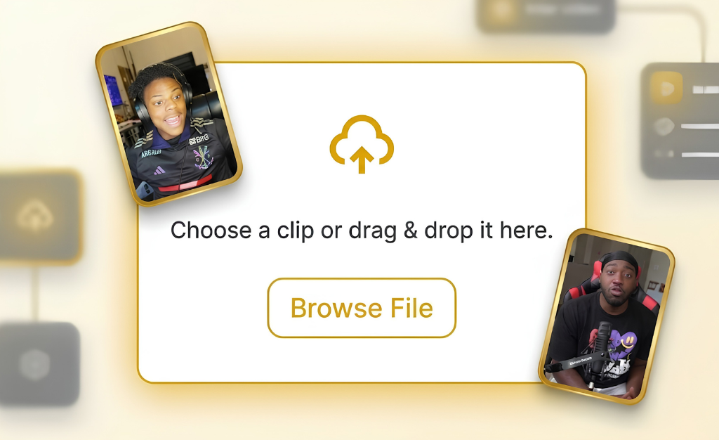 Upload a clip or drag & drop it into Clipdify
